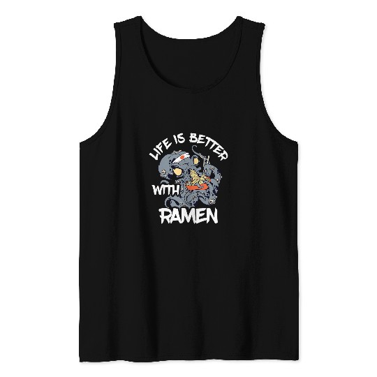Octopus Pet Ramen Octopus Kraken Sea Monster Japanese Noodles Cthulhu Tank Tops