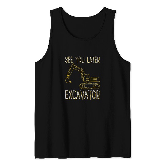 Excavator Fun Kids Construction Work Tank Tops