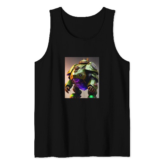 Turtle Pet Armored Turtle Behemoth Gigantic Robot Futuristic Robot Art Tank Tops
