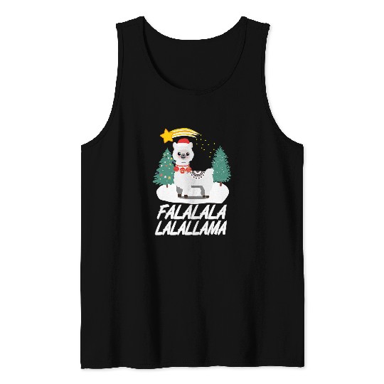 Llama Pet Fa La La Llama Christmas Pajamas Night Tank Tops
