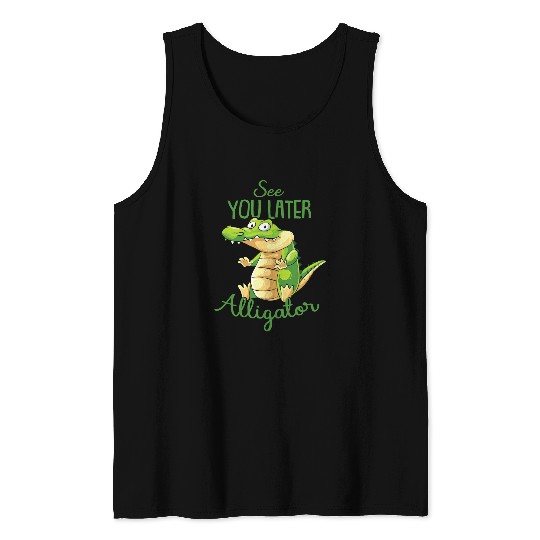 Alligator Pet Reptile Crocodile See You Later Alligator 2 Tank Tops