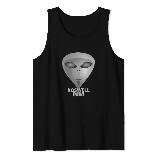 Aliens UFO Roswell NM Alien UFO Abduction ETs Flying Saucer Men Area 51 Tank Tops
