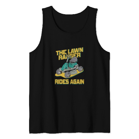 Lawn Mower Fun We Ride At Dawn Dad Lawn Mower Make Laugh Day Yard Work13 Tank Tops