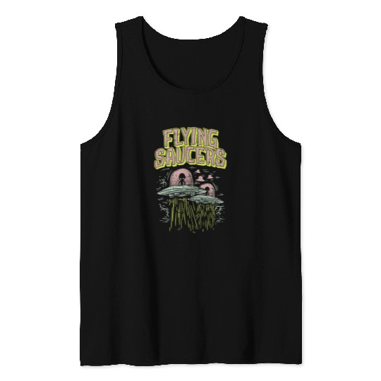 Aliens UFO Roswell Alien Flying Saucer I Want to Leave Tank Tops