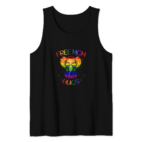 Elephant Mammal LGBT Mom Hugs Lgbt Elephant Rainbow Transgender Pride Month Tank Tops