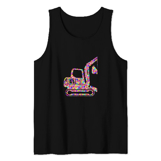 Excavator Fun International Dot Day Colorful Dotted Excavator 1 Tank Tops