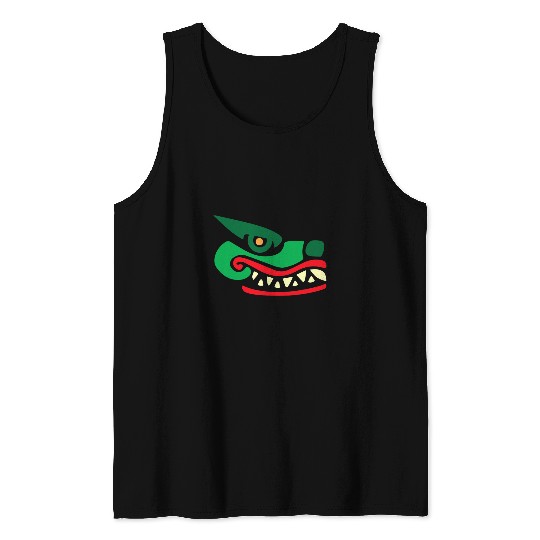 Alligator Pet Tattoo Ink Aztec Symbol Crocodile Cipactli Aztec Tattoo Aztec Mythology Tank Tops