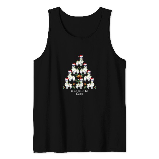 Llama Pet Fa La La Llama Kids Funny Christmas Tree Lights Llama xmass Tank Tops