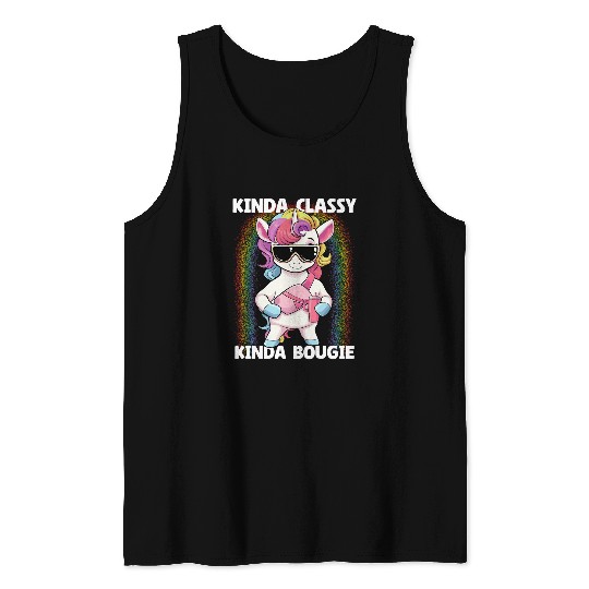 Unicorn Pet Kinda Classy Kinda Bougie Unicorn Bougie Tank Tops