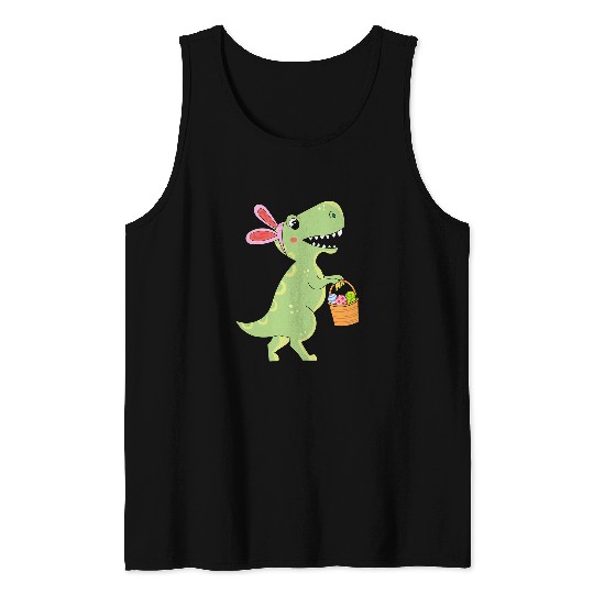 Dinosaur Pet Easter Bunny Dinosaur Easter Bunny TRex Easter Day Tank Tops