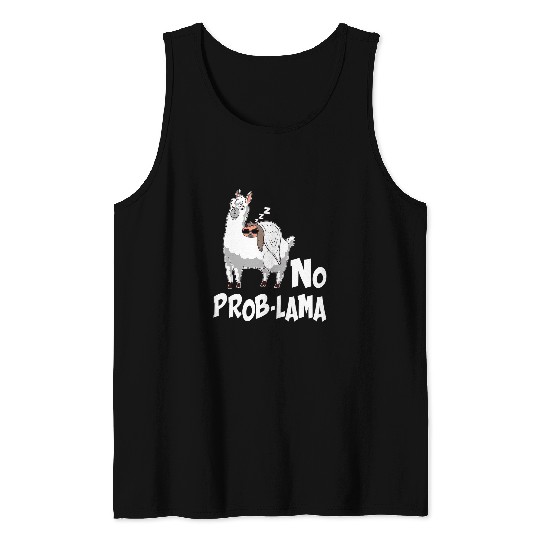 Sloth Pet Gift No ProbLama Sloth with Sunglasses Hipster Alpaca Lama Tank Tops