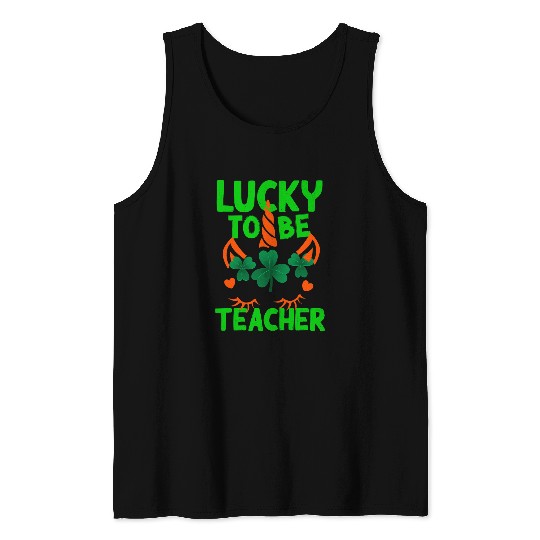 Unicorn Pet St Patricks Day happy Shenanigans shamrocks teacher Tank Tops