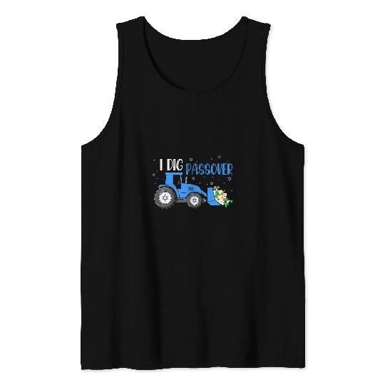 Tractor Fun driving I Dig Passover Pesach Matzah Tractor Jewish Toddlers Boys Tank Tops