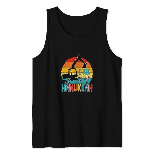 Excavator Fun Kids I Dig Hanukkah Excavator Construction Toddler Hanukkah Tank Tops
