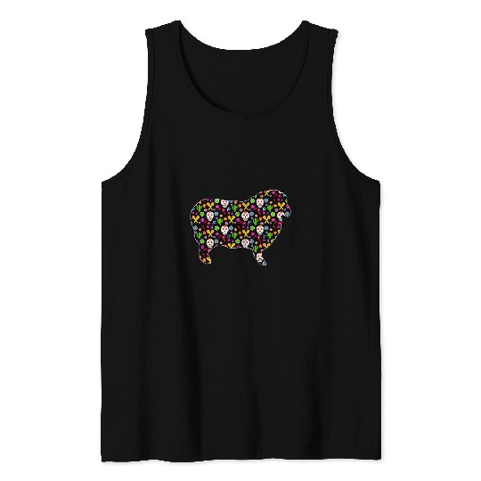 Sheep Pet Dia De Los Muertos Tank Tops