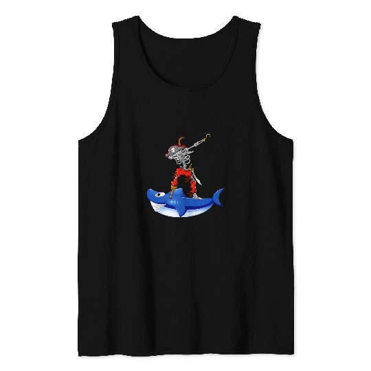 Shark Pet Pirate and Shark Halloween Costume Cool Tank Tops