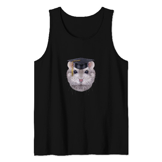 Hamster Pet Sapphire Dwarf Hamster in University Academic Cap Tank Tops