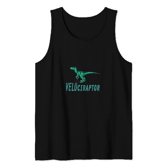 Dinosaur Pet Velociraptor The Cycling Dinosaur Funny Tank Tops