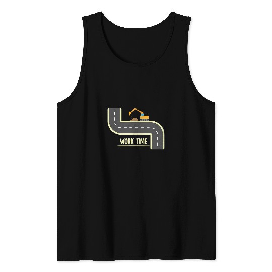 Excavator Fun Construction Work Heavy Equipment Excavator Operator Tank Tops