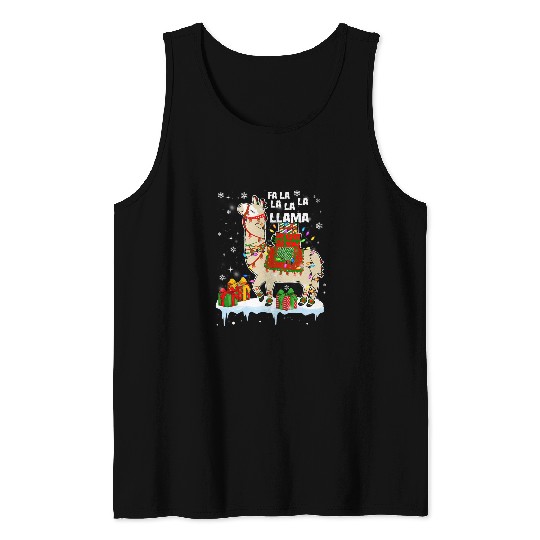 Llama Pet Fa La La Llama  Llama Christmas  Women Men Kids Tank Tops