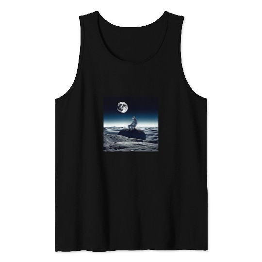 Astronaut Job on a Planet with Moon Space Astronomy Tank Tops