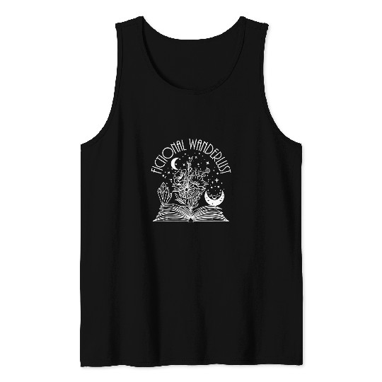 Book Fun Fictional Wanderlust Wildflowers Floral Book Nerd Aesthetic Tank Tops