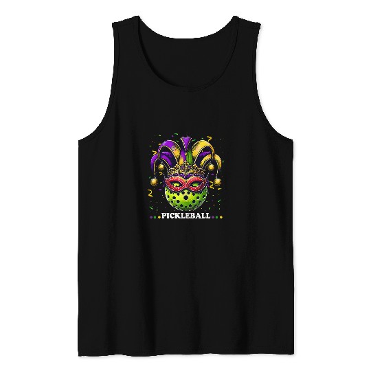 Sport Pickleball Mardi Gras Pickleball Mardi Gras Jester Hat Pickleball Love Tank Tops