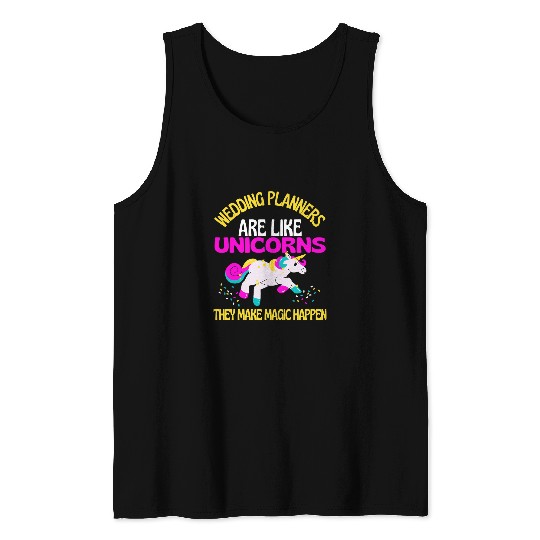 Unicorn Pet Wedding Planner Unicorn Engagement Party Coordinator Tank Tops