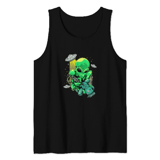 Aliens UFO Womens Mind Control 2Extra Terrestrial Alien Voodoo Womens Tank Tops