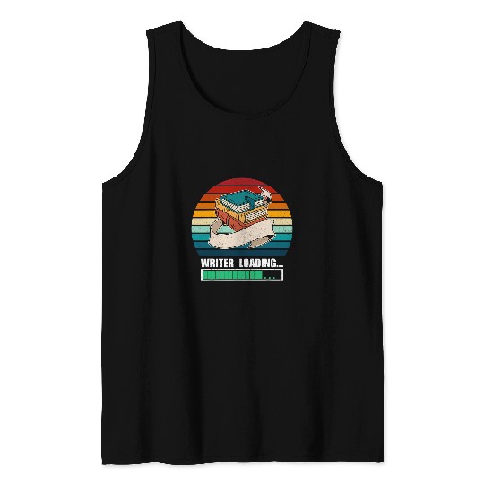 Book Fun Writer Loading Author Book Writing Tank Tops