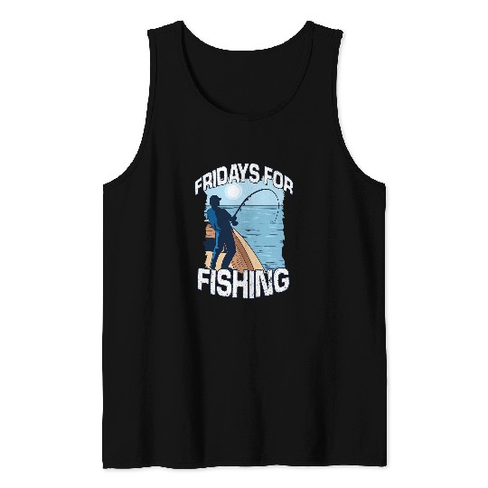 Fishing Fun Angler rod fishing sport fishing deep sea fishing 072 Tank Tops