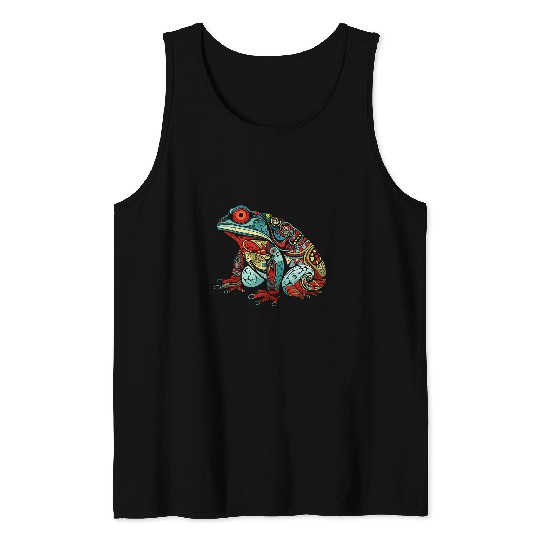 Frog Pet Frog Native American Indian Style Art Pacific Northwest 06 Tank Tops