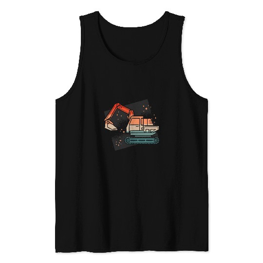 Excavator Fun Construction Work Excavator Lover Kids Toddlers Excavator 1 Tank Tops