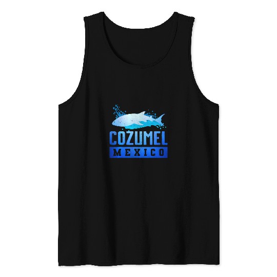 Shark Pet COZUMEL MEXICO Shark Caribbean Beach Vacation Trip Vintage 7 Tank Tops
