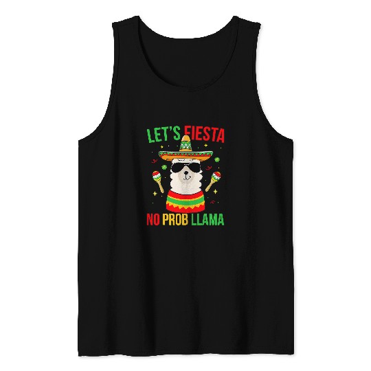 Llama Pet Lets Fiesta No ProbLlama Llama Cinco De Mayo Mexican Fiesta Tank Tops