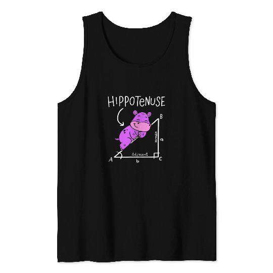Hippo Pet Geometry Funny Math Lover Hypotenuse Costume Tank Tops