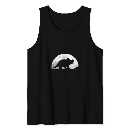 Dinosaur Pet Moon Triceratops Dino Paleontology Tank Tops