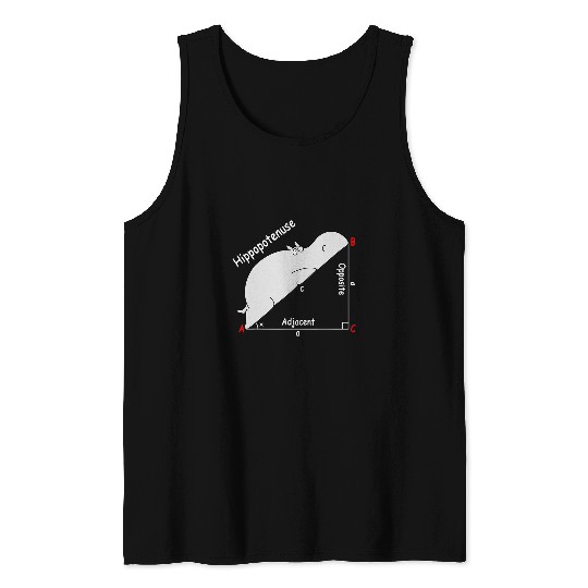 Hippo Pet Hippopotenuse Hippopotamus Funny Math Geometry 143 Tank Tops