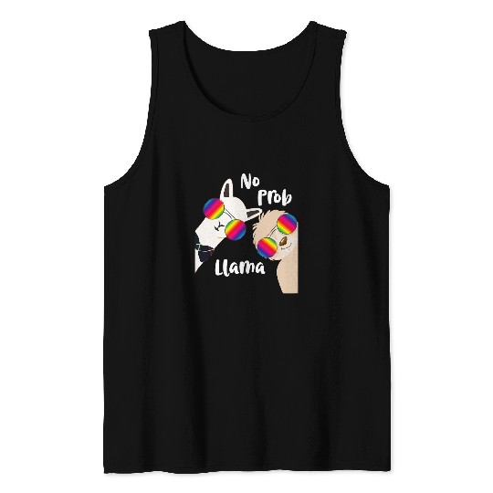 Sloth Pet Gift No Prob Llama Alpaca Llama Sloth Friends Laid Back Fun Tank Tops