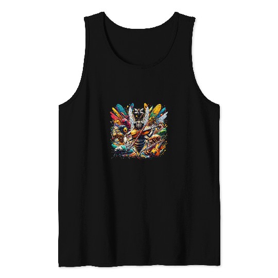 Entomology of Cicada and insect Violin and symphony Lover Tank Tops