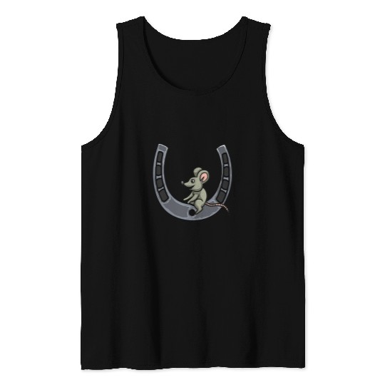 Horse Pet riding farm horsewoman kids mouse horseshoe Tank Tops