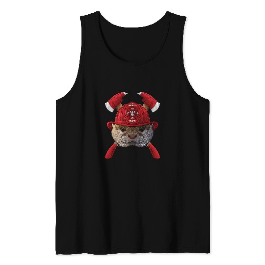 Otter Pet Otter Fireman Boys KidsRescue Animal 58 Tank Tops