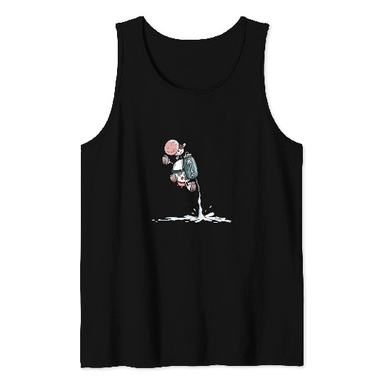Cow Pet Funny Power Milk Cow I Animal Print Cow Motif Fun Design Tank Tops