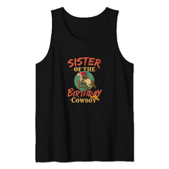 Horse Pet Sister Of The Birthday Cowboy Western Riding Horse Country 1 Tank Tops