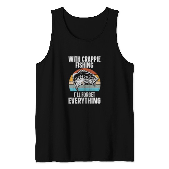 Fishing Fun Crappie Fishing Retro Crappie Fish Tank Tops
