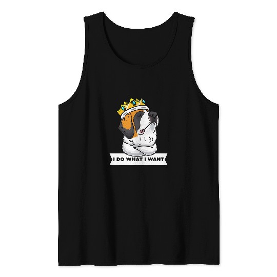 Saint Bernard Pet St Bernard Dog With Crown Tank Tops