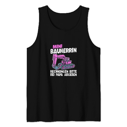 Excavator Fun Kids Mini Builder Excavator Saying Construction Worker Children Construction Ladder 7 Tank Tops