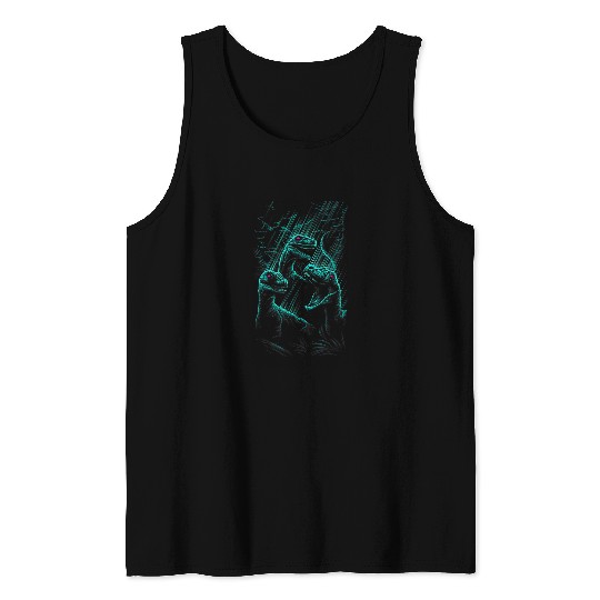 Dinosaur Pet Vibrant Velociraptor Jurassic Raptors Rain Punk Tank Tops