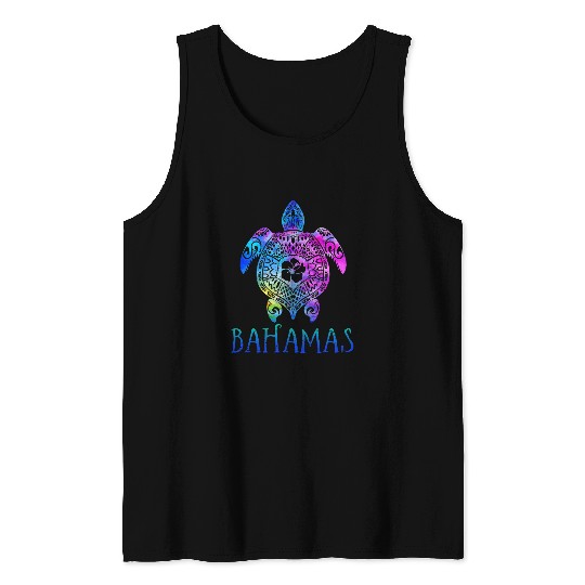 Turtle Pet Bahamas Caribe Tie Dye Sea Turtle Vacation Tank Tops