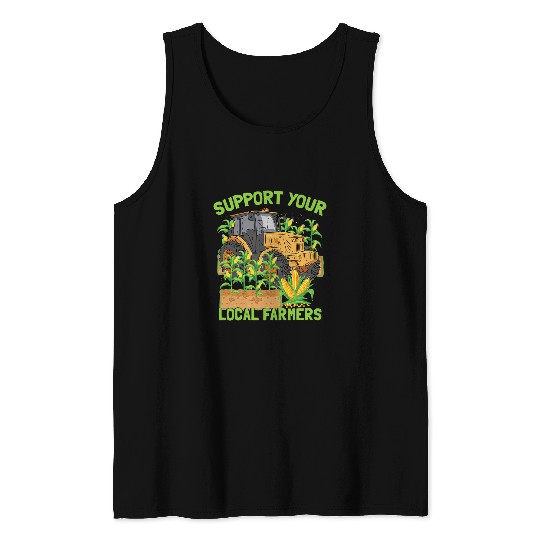 Tractor Fun driving Harvest Corn Tractor Agriculture Farming Tank Tops